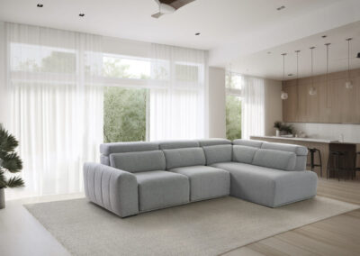 sofa modelo candanchu gris en salon