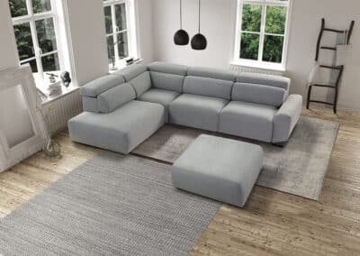 sofa modelo cerler gris en salon